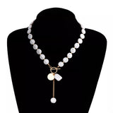 siatastyle 18K Gold-Plated Pearl Drop Necklace