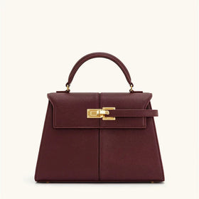 siatastyle Wine Red Genuine Leather Crossbody Bag