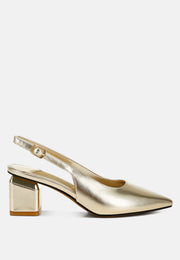 siatastyle Zofoya Metallic Faux Leather Slingback Sandals