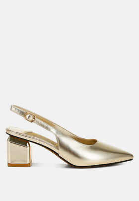 siatastyle Zofoya Metallic Faux Leather Slingback Sandals