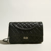 siatastyle Black Quilted Caviar Leather Flap Bag