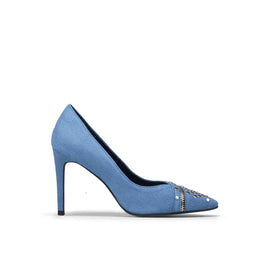 siatastyle Bling Denim Pointed Toe Pumps