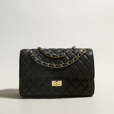 siatastyle Classic Black Quilted Flap Shoulder Bag