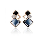 Siatastyle Rhombus Crystal Blue Earrings